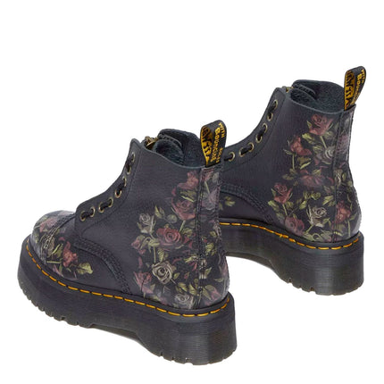 SINCLAIR DECAYED ROSES- Stivali in nappa lavorata marchio DR.MARTENS