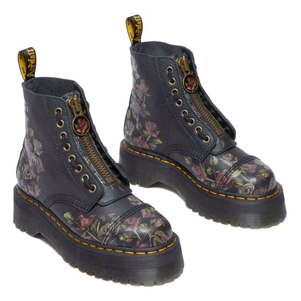 SINCLAIR DECAYED ROSES- Stivali in nappa lavorata marchio DR.MARTENS